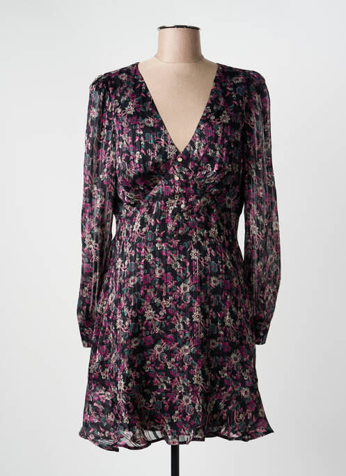 Robe courte manches longues manches longues noir MORGAN femme