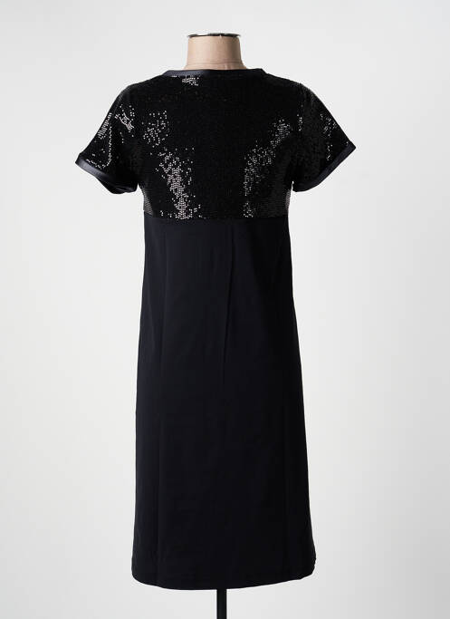 Robe mi-longue manches courtes manches courtes noir HBT femme