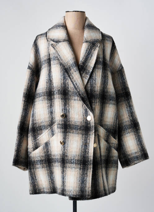 Manteau court coupe droite sans capuche gris MORGAN femme