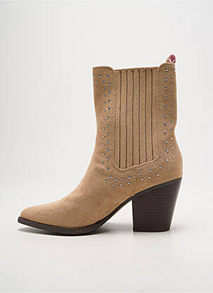 Bottines/boots bout pointu talon de 7 à 9cm beige VANESSA WU femme