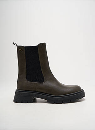 Bottines/boots tissage satiné talon de 4 à 6cm vert VANESSA WU femme