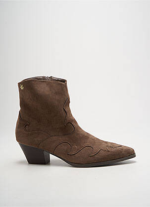 Bottines/boots bout pointu talon de 4 à 6cm marron VANESSA WU femme