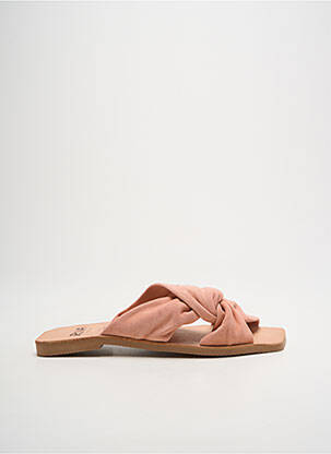 Mules/sabots nubuck talon plat jusqu'à 3cm rose RIA MENORCA femme