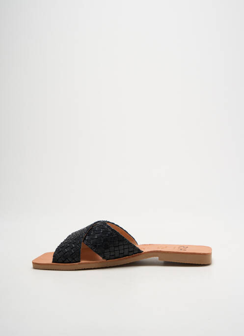 Mules/sabots tissage satiné talon plat jusqu'à 3cm noir RIA MENORCA femme
