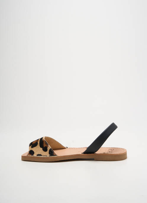 Sandales/nu pieds chiquet talon plat jusqu'à 3cm beige RIA MENORCA femme