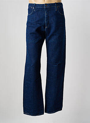 Jeans coupe droite fermeture zippée sous rabat boutonné bleu FREESOUL homme