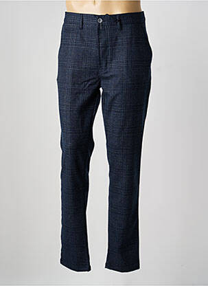 Pantalon slim fermeture zippée sous rabat boutonné bleu HERO SEVEN homme