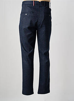 Pantalon slim fermeture zippée sous rabat boutonné bleu HERO SEVEN homme