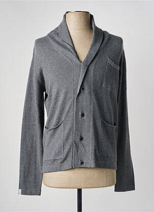 Gilet manches longues col châle gris TTILIKA homme