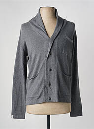 Gilet manches longues col châle gris TTILIKA homme