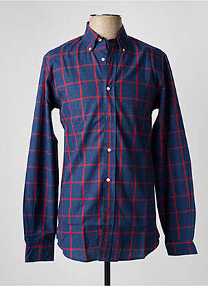 Chemise manches longues imprimé fantaisie bleu VICOMTEA homme