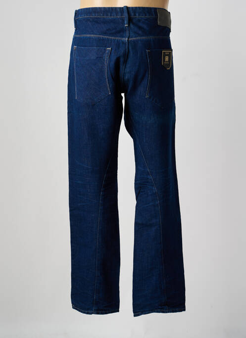 Jeans coupe droite fermeture zippée sous rabat boutonné bleu FREESOUL homme
