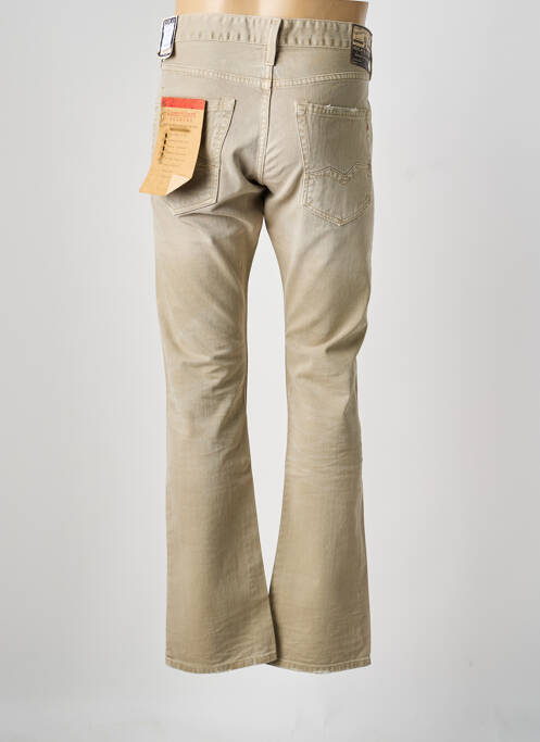 Pantalon slim fermeture zippée sous rabat boutonné beige REPLAY homme