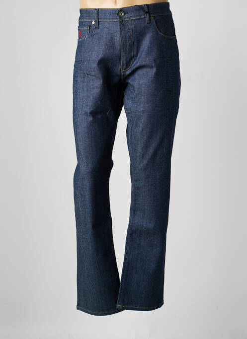 Jeans coupe droite fermeture zippée sous rabat boutonné bleu FREEMAN T.PORTER homme