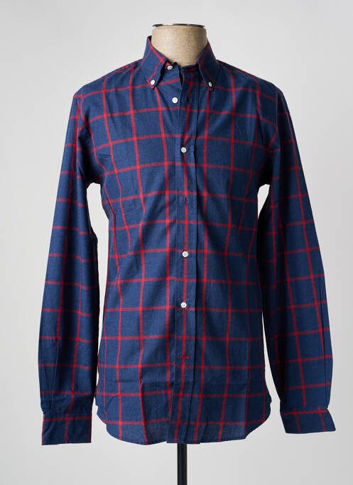 Chemise manches longues imprimé fantaisie bleu VICOMTEA homme