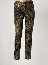 Pantalon slim tissage popeline taille normale vert ZERRES femme