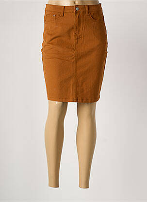 Jupe mi-longue stretch marron LA FIANCEE DU MEKONG femme