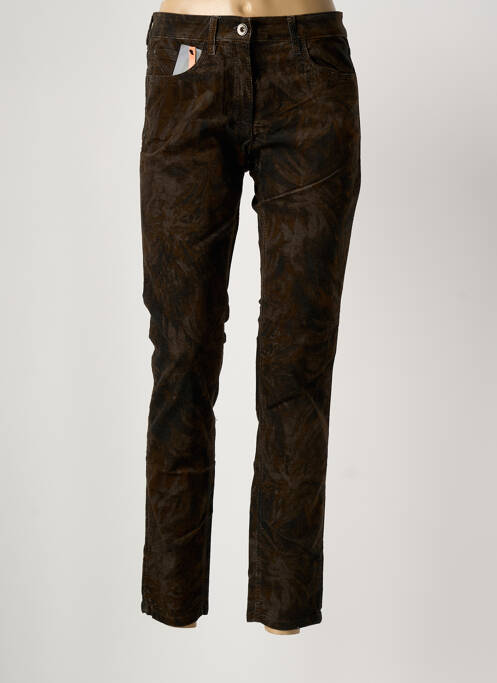 Pantalon slim stretch taille normale marron ZERRES femme