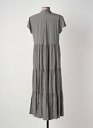 Robe longue manches courtes manches courtes marron LAST QUEEN femme