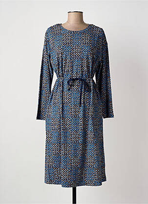 Robe mi-longue imprimé fantaisie manches longues bleu WHITE STUFF femme