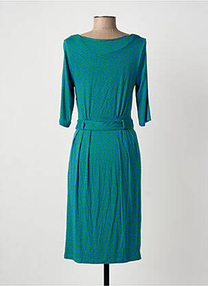 Robe mi-longue manches 3/4 manches 3/4 vert ZILCH femme