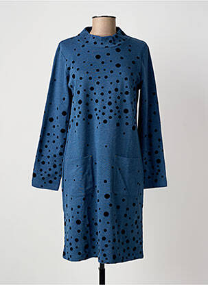 Robe mi-longue manches longues manches longues bleu WHITE STUFF femme