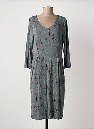 Robe pull col v manches longues gris WHITE STUFF femme