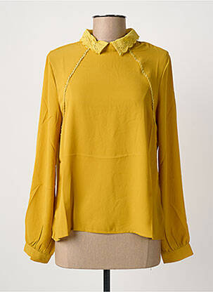 Blouse légère et transparente manches longues jaune JESSY LINE femme