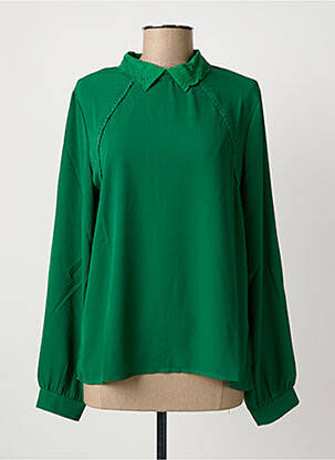 Blouse légère et transparente manches longues vert JESSY LINE femme