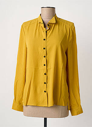 Chemisier tissage crêpe manches longues jaune JESSY LINE femme