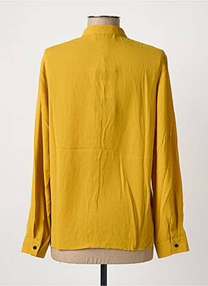Chemisier tissage crêpe manches longues jaune JESSY LINE femme