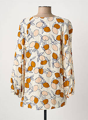 Chemisier imprimé fleurs manches longues beige DES PETITS HAUTS femme