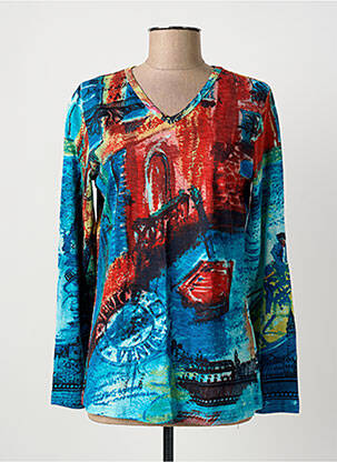 T-shirt manches longues manches longues bleu ORIENTIQUE NATURALLY femme