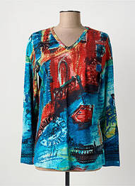 T-shirt manches longues manches longues bleu ORIENTIQUE NATURALLY femme