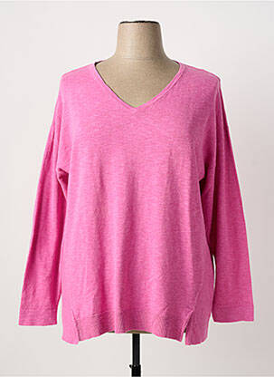 Pull tissage chiné manches longues rose WHITE STUFF femme