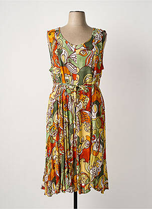 Robe mi-longue vert ORIENTIQUE NATURALLY femme