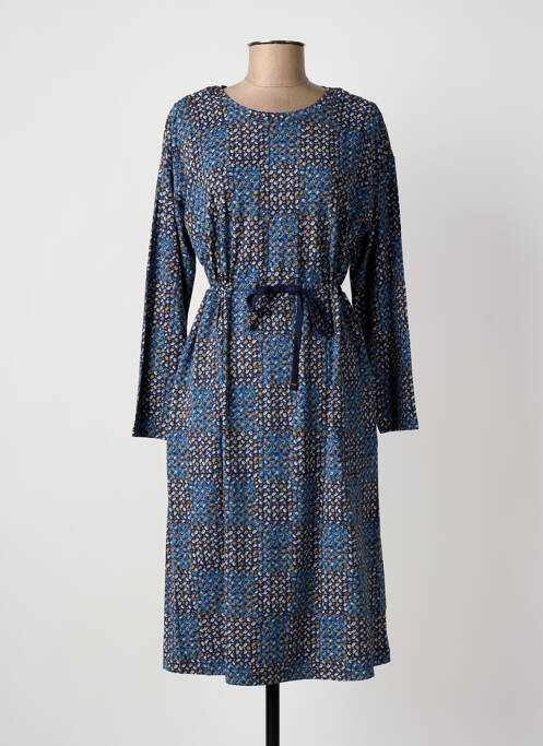 Robe mi-longue imprimé fantaisie manches longues bleu WHITE STUFF femme