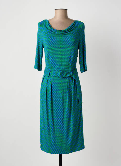 Robe mi-longue manches 3/4 manches 3/4 vert ZILCH femme