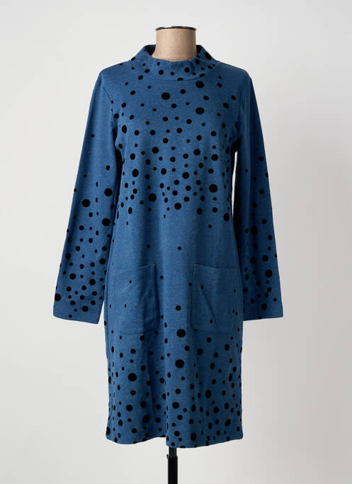 Robe mi-longue manches longues manches longues bleu WHITE STUFF femme
