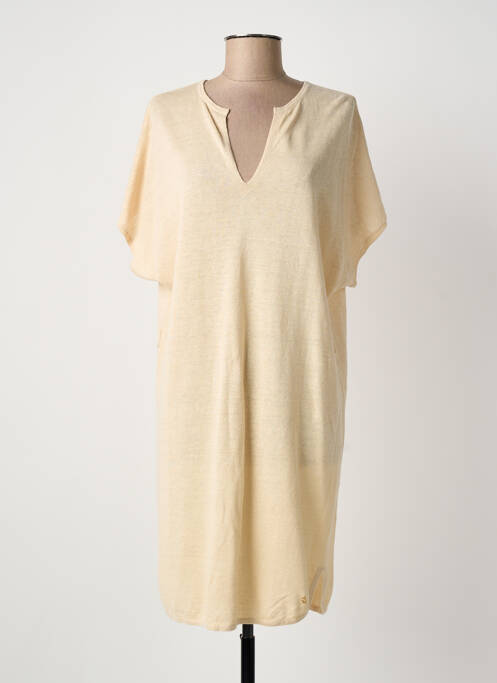 Robe courte manches courtes manches courtes beige DES PETITS HAUTS femme