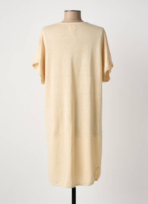 Robe courte manches courtes manches courtes beige DES PETITS HAUTS femme