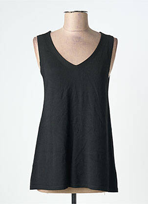 Top stretch sans manche noir SEE U SOON femme