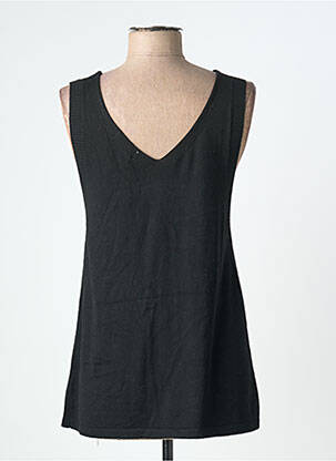 Top stretch sans manche noir SEE U SOON femme