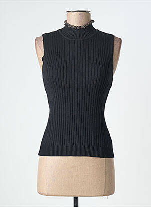 Top stretch sans manche noir NEKANE femme
