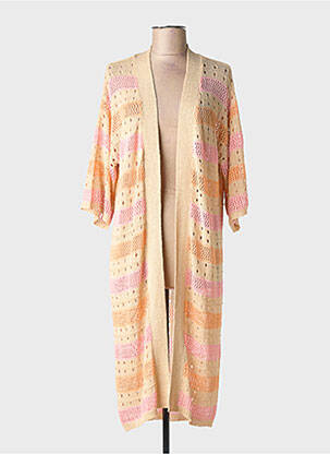 Gilet manches longues orange NEKANE femme