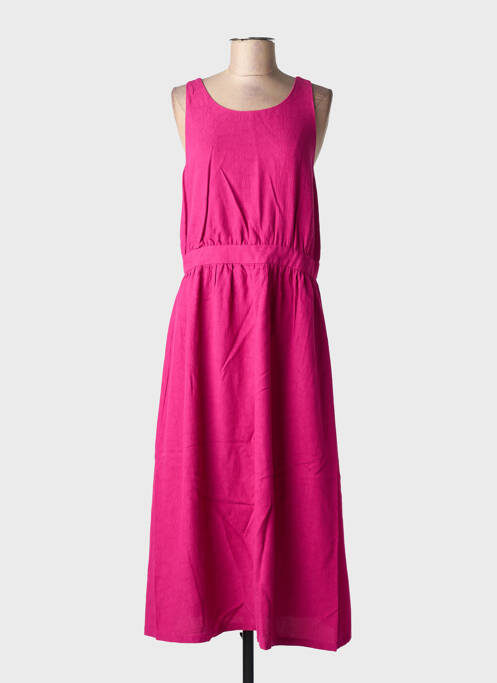 Robe longue tissage crêpe fines bretelles rose SEE U SOON femme