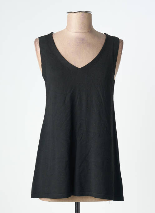 Top stretch sans manche noir SEE U SOON femme
