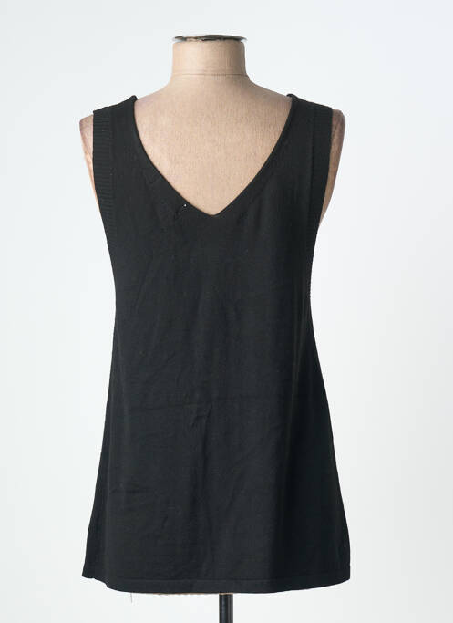 Top stretch sans manche noir SEE U SOON femme