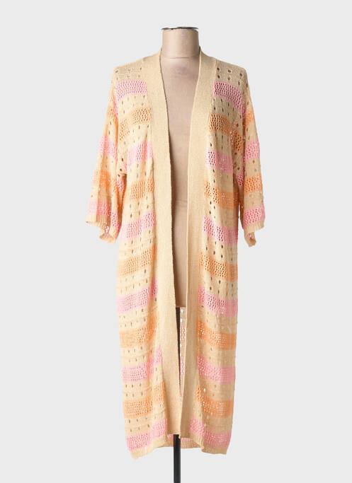 Gilet manches longues orange NEKANE femme