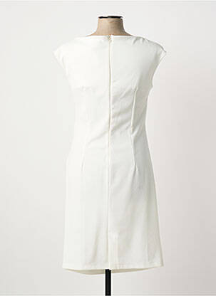 Robe mi-longue tissage crêpe manches courtes blanc RINASCIMENTO femme